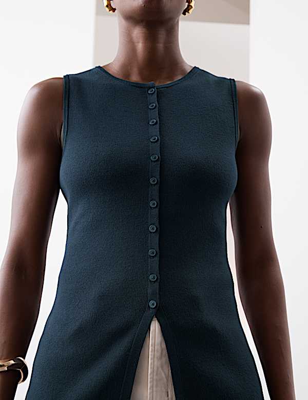 Gilet de costume ajust&eacute; coupe longue - CA