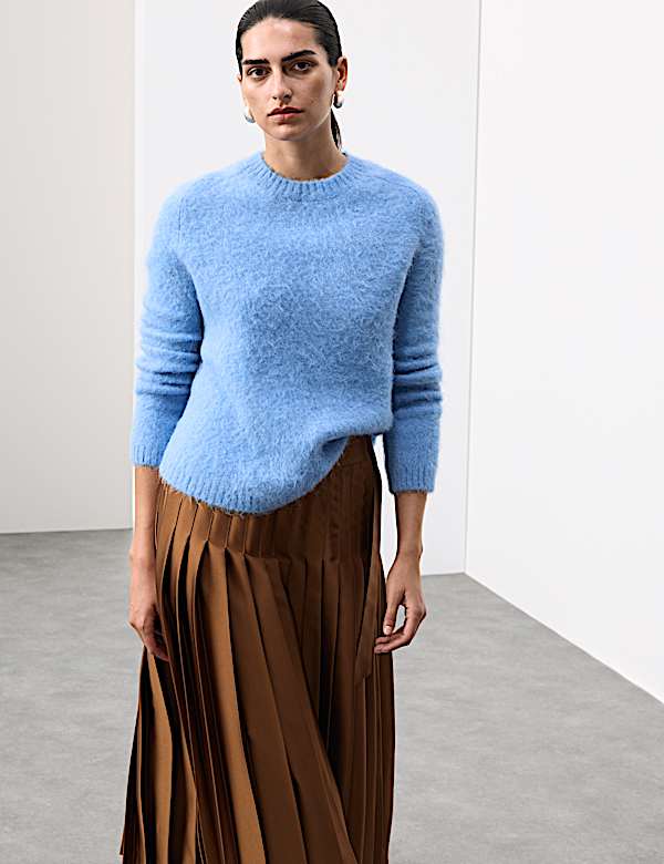 Rundhalspullover und hohem Alpakaanteil - DE