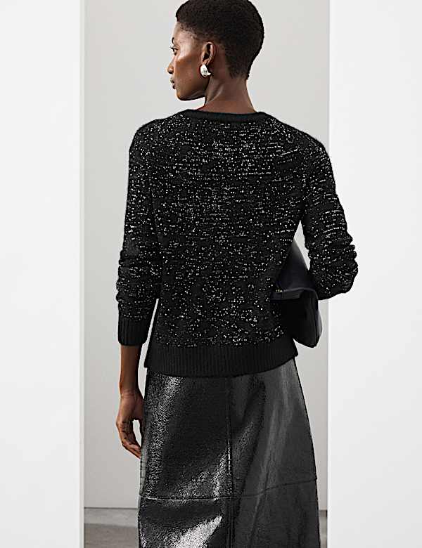 Vest met wol en lovertjes - NL