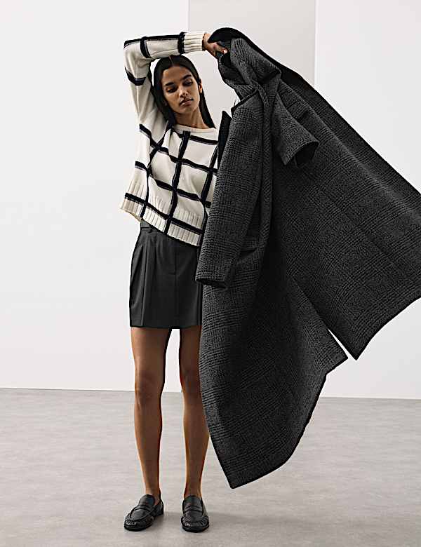 Pure Merino Wool Checked Jumper - JP