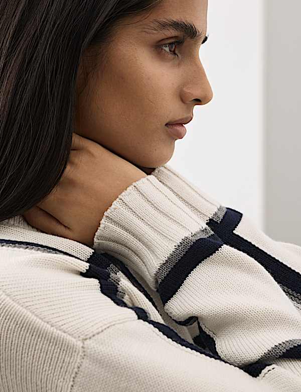 Pure Merino Wool Checked Jumper - JP