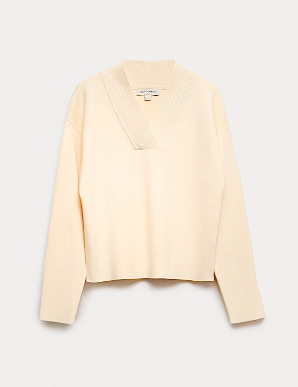 Ribbed V-Neck Jumper - ES