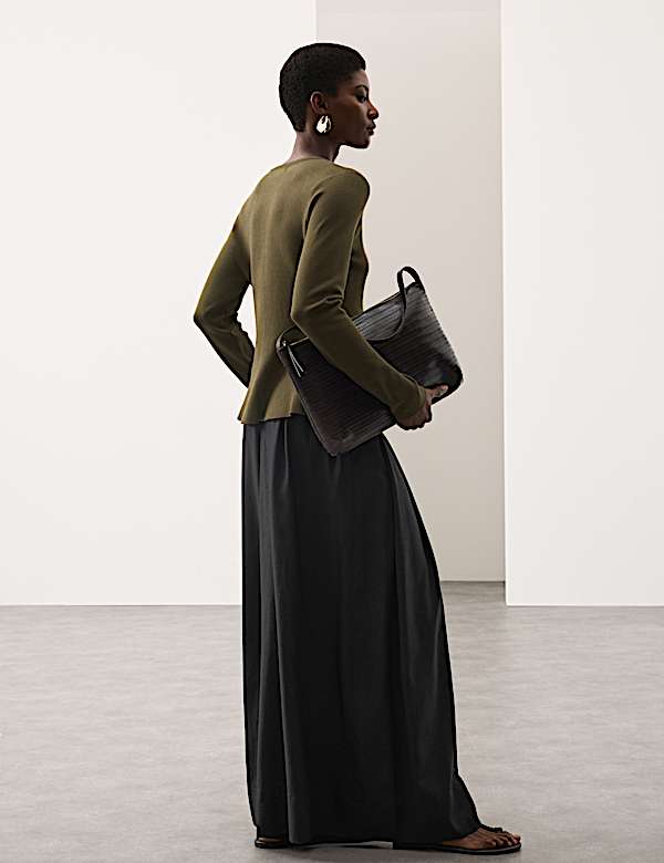 Textured Peplum Cardigan - CH