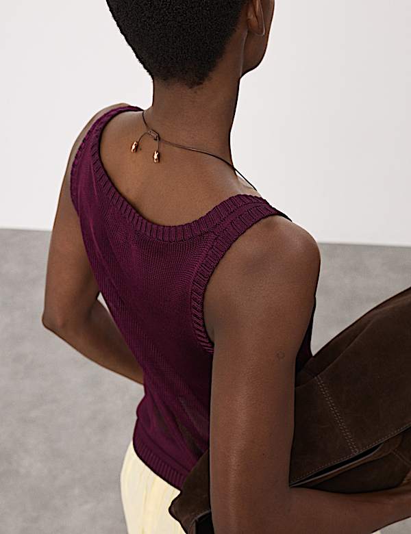 Metallic Knitted Vest Top - CZ
