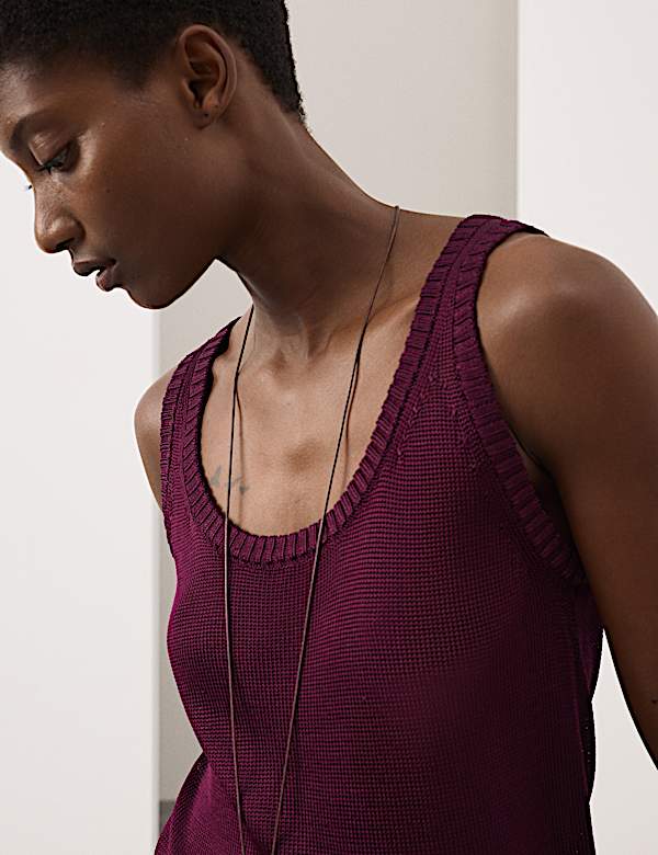 Metallic Knitted Vest Top - CZ
