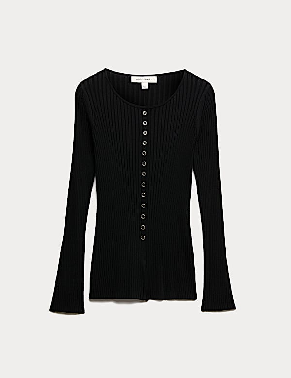 Ribbed Crew Neck Cardigan - JP