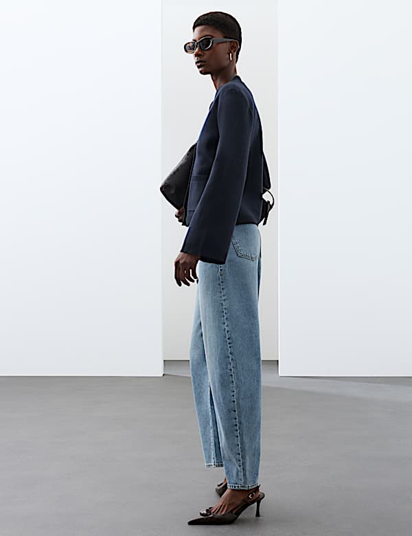 Cardigan en coton m&eacute;lang&eacute; &agrave; col en V - CA