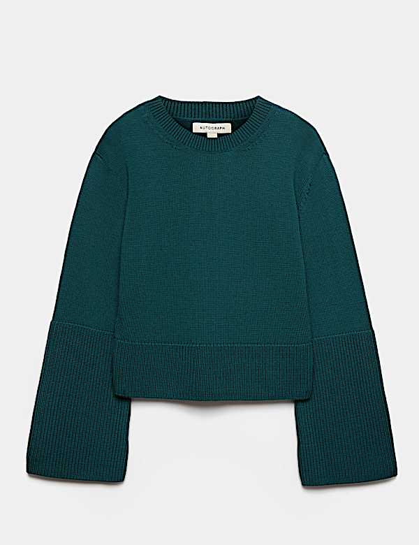 Pure Merino Wool Wide Sleeve Jumper - CA