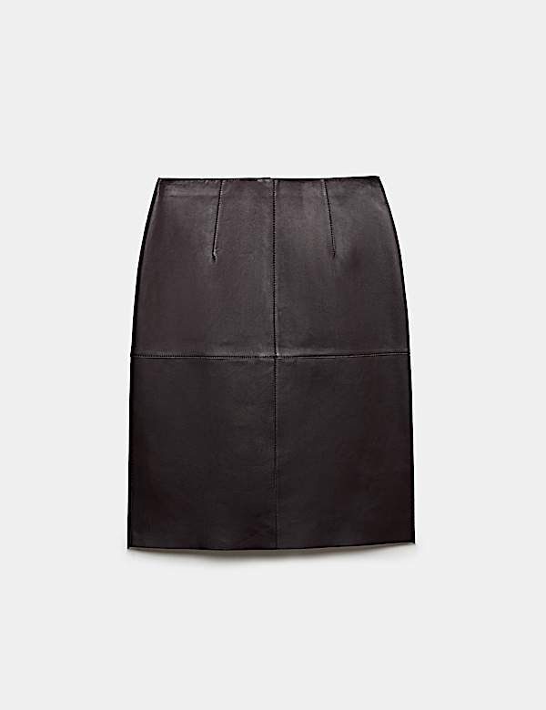 Pure Leather Knee Length Pencil Skirt - BG