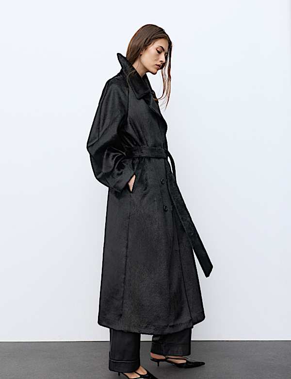 Manteau long en fausse fourrure de poney - FR