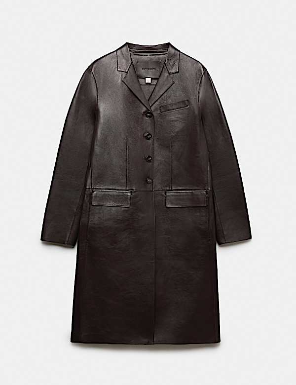 Manteau coupe longue 100 % cuir - FR