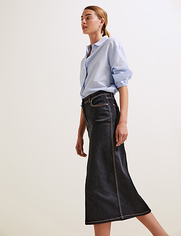 Button front midaxi skirt top