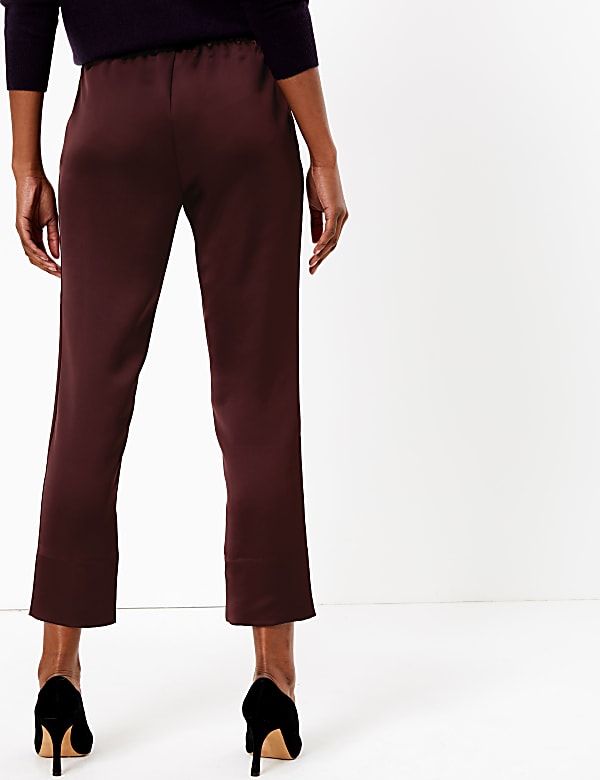 Satin Tapered Leg Ankle Grazer Joggers