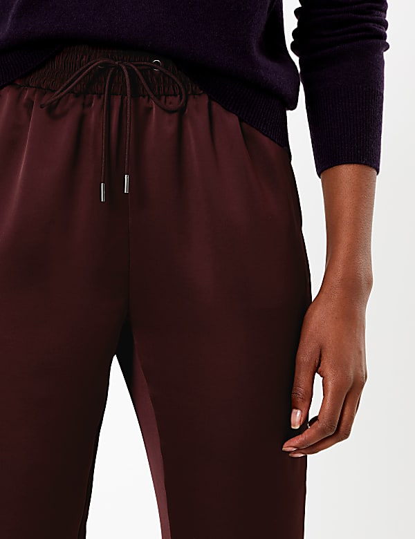 Satin Tapered Leg Ankle Grazer Joggers