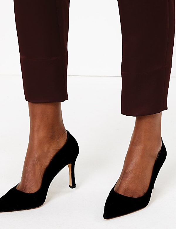 Satin Tapered Leg Ankle Grazer Joggers
