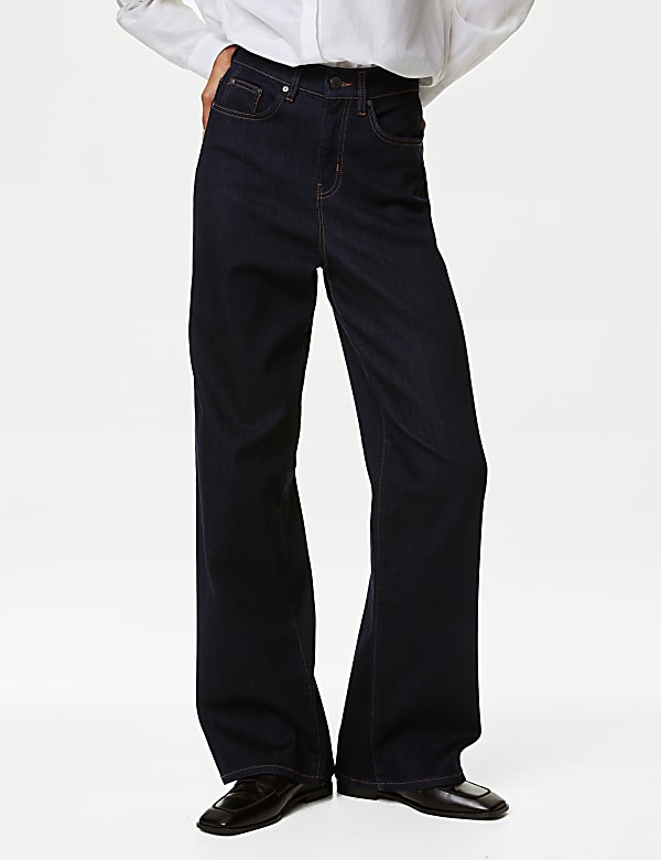 Jean taille haute coupe large en Lyocell&trade; m&eacute;lang&eacute; - LU