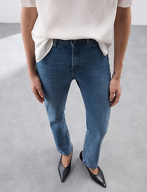 Lyocell™ Blend High Waisted Straight Leg Jeans - MV