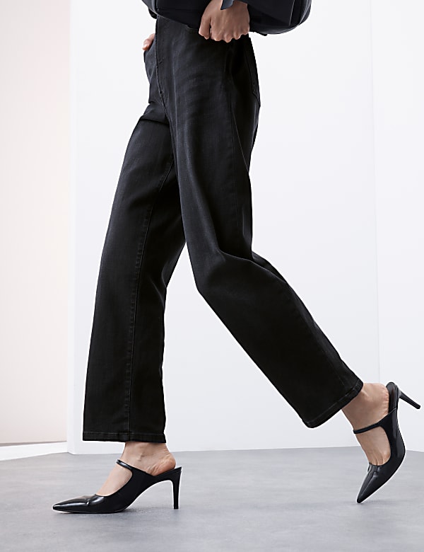 High Waisted Barrel Leg Jeans - AT