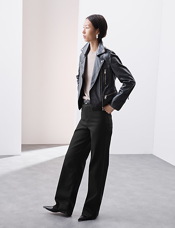 Lyocell Blend Wide Leg Jeans  - MV