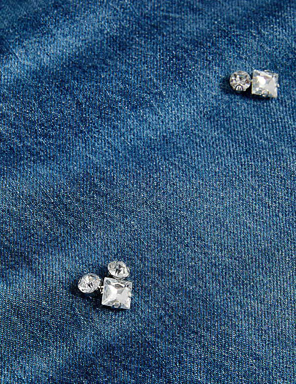 Pure Cotton Embellished Relaxed Barrel Jean - NO