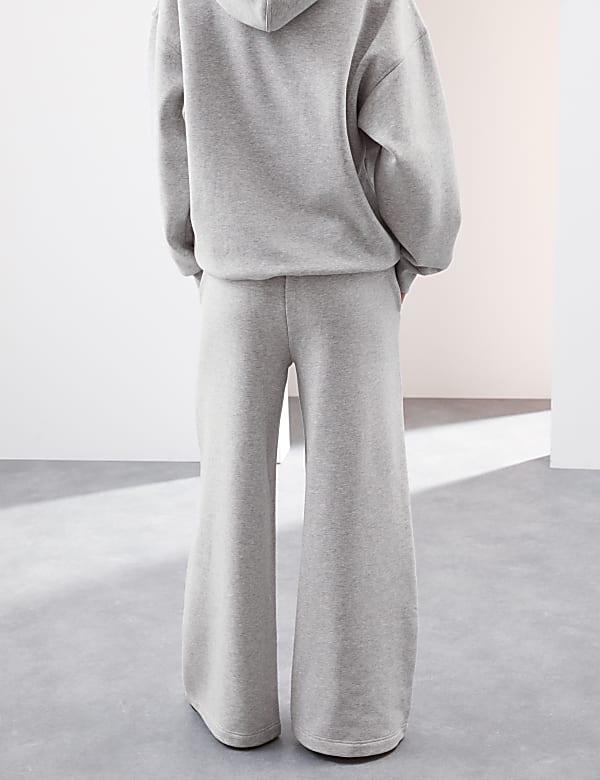 Cotton Blend Wide Leg Joggers - CN