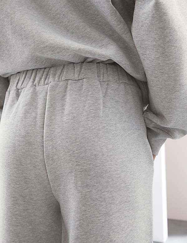 Cotton Blend Wide Leg Joggers - CN