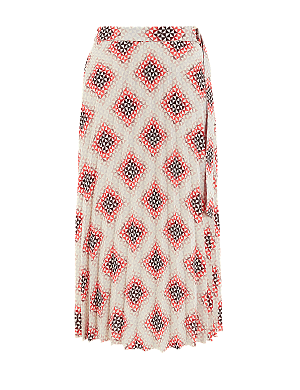 Printed Fit & Flare Midi Skirt