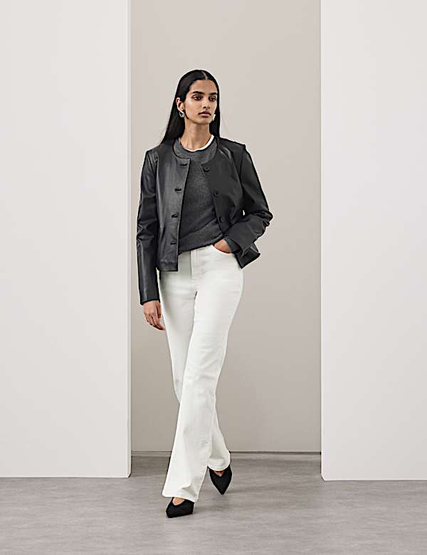 Dž&iacute;ny s vysok&yacute;m pasem ze směsi lyocellu - CZ