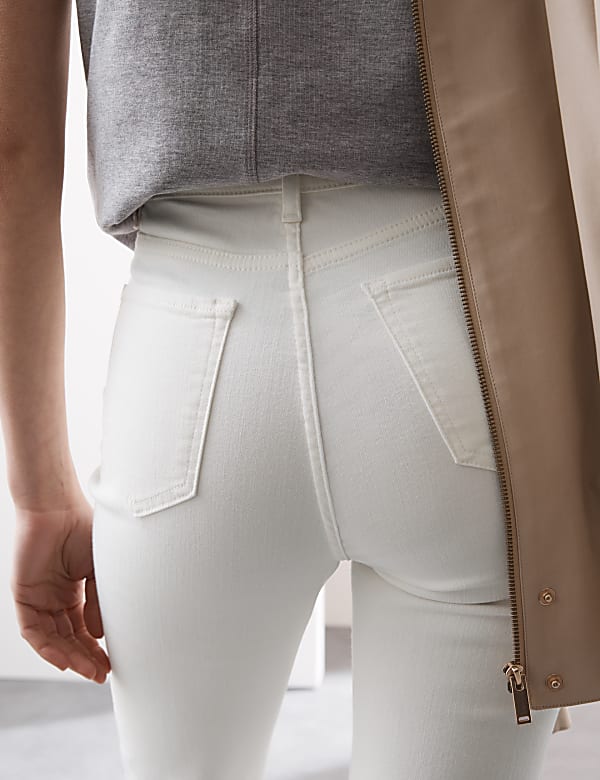 Lyocell Blend High Waisted Flared Jeans - US