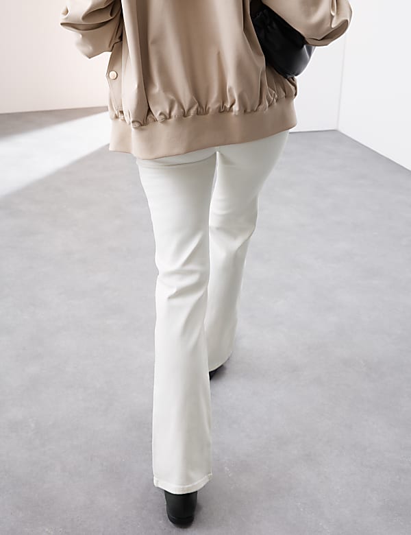 Lyocell Blend High Waisted Flared Jeans