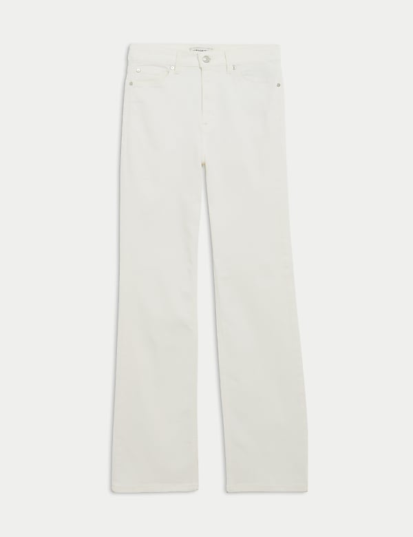 Lyocell Blend High Waisted Flared Jeans - EE