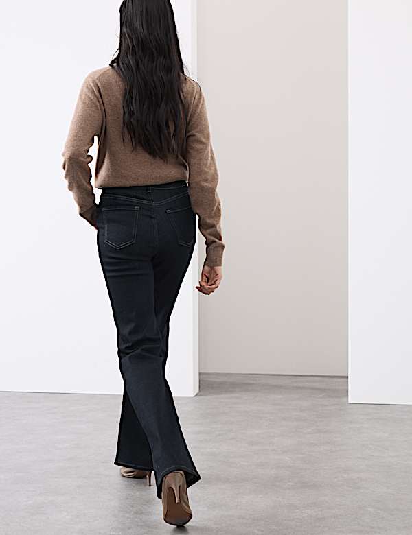 Lyocell Blend High Waisted Flared Jeans - FR