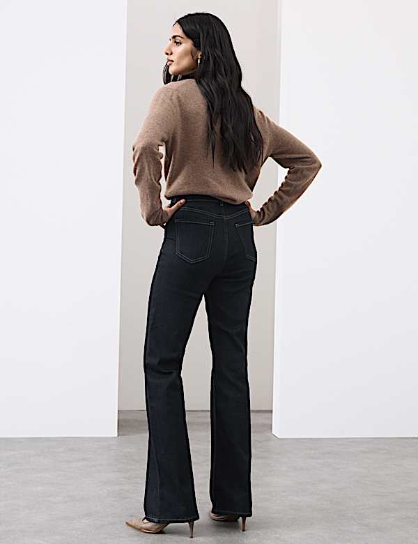Lyocell Blend High Waisted Flared Jeans - FR