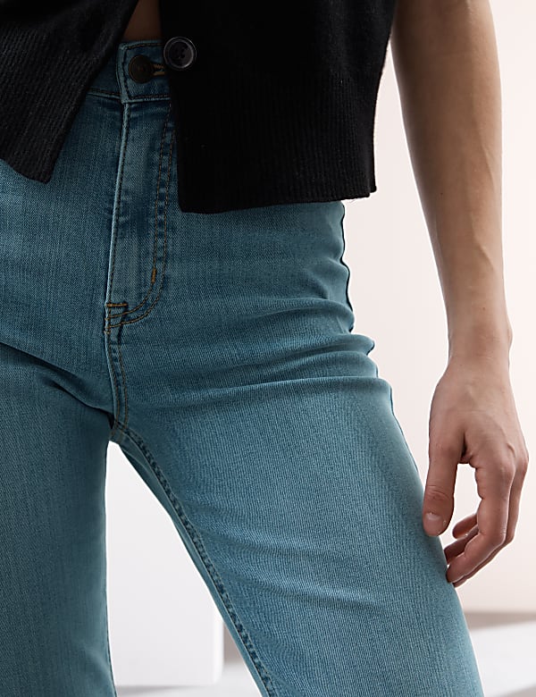 Lyocell Blend High Waisted Flared Jeans