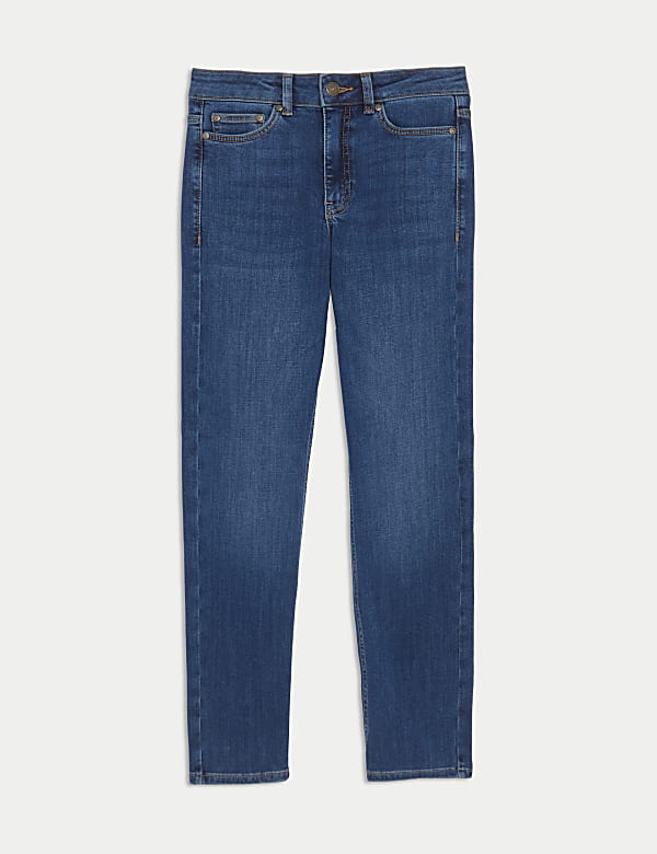 High Waisted Straight Leg Jeans - US