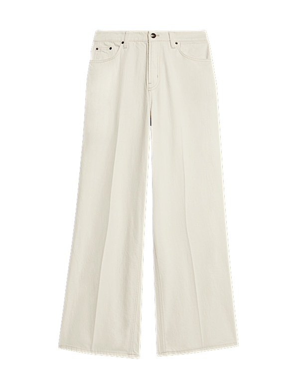 Pure Cotton High Waisted Wide Leg Jean