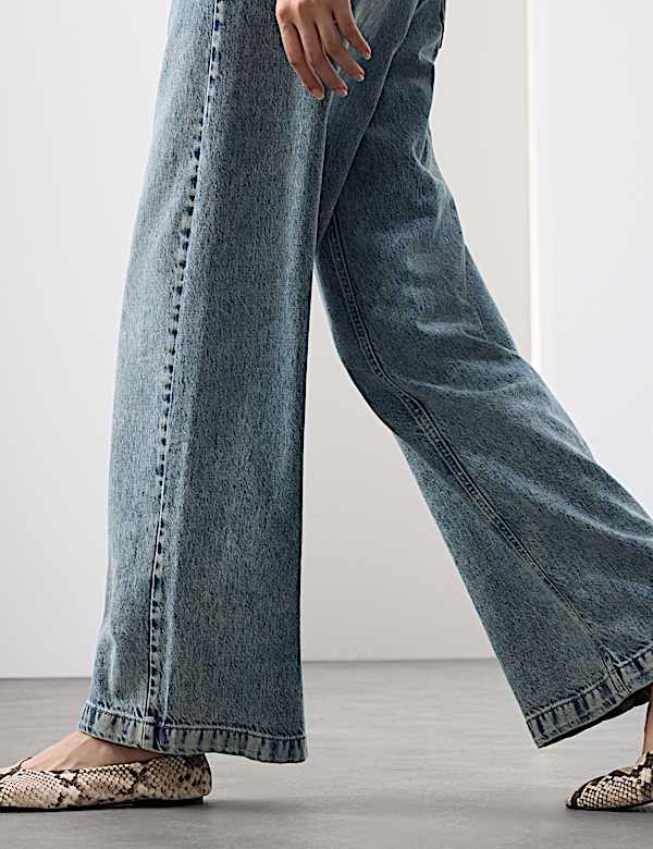 High Waisted Wide Leg Jeans - CA