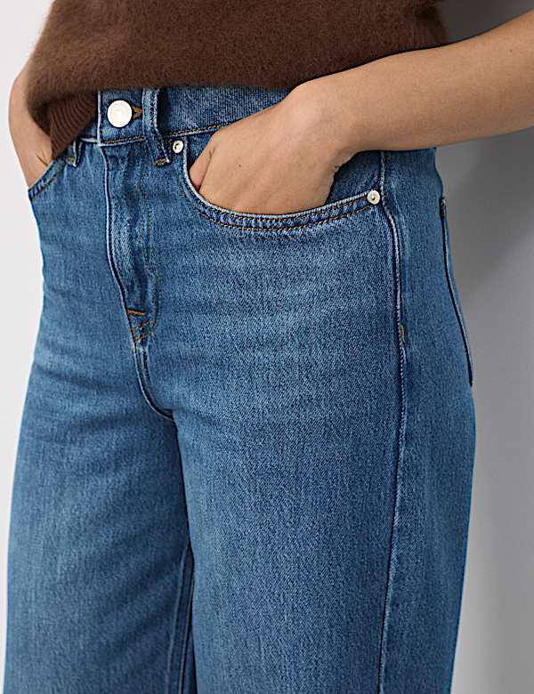 Lyocell Blend High Waisted Straight Leg Jeans - MV