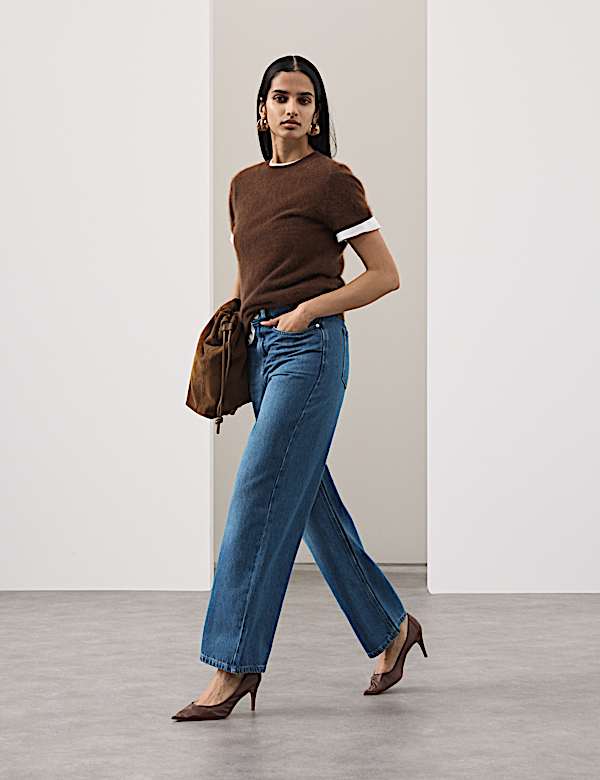 Lyocell Blend High Waisted Straight Leg Jeans - MV