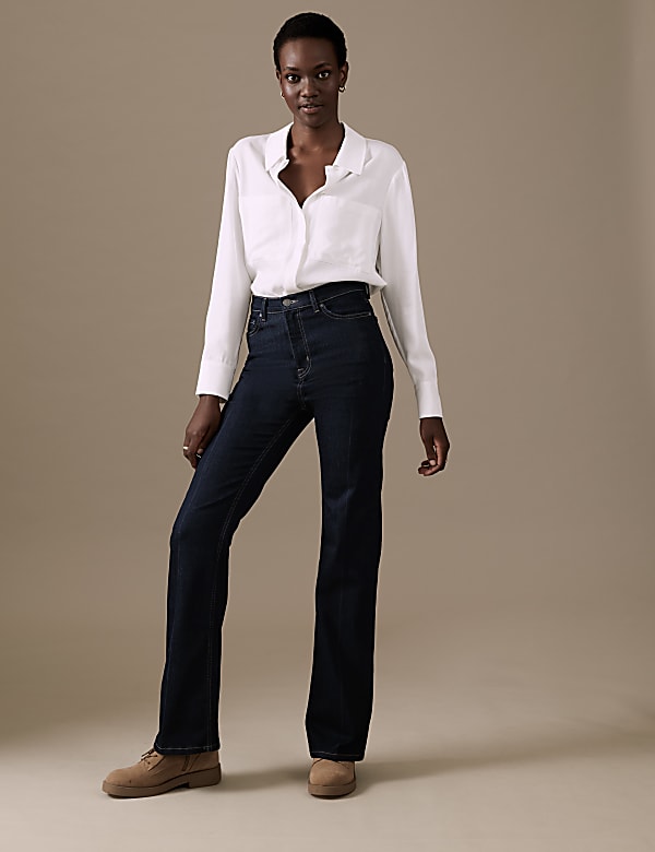 Luxury High Waisted Flared Jeans - FR
