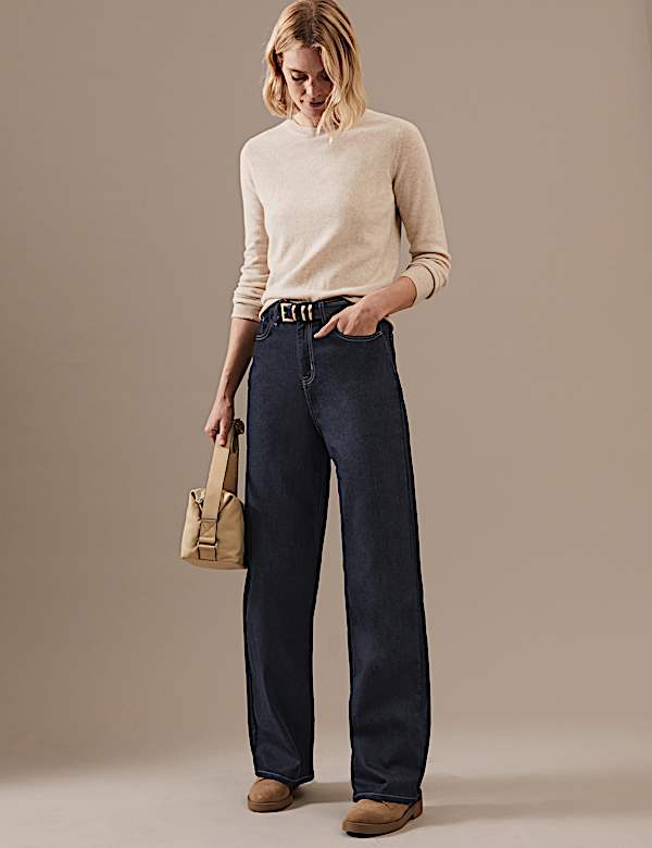 Luxury High Waisted Wide Leg Jeans