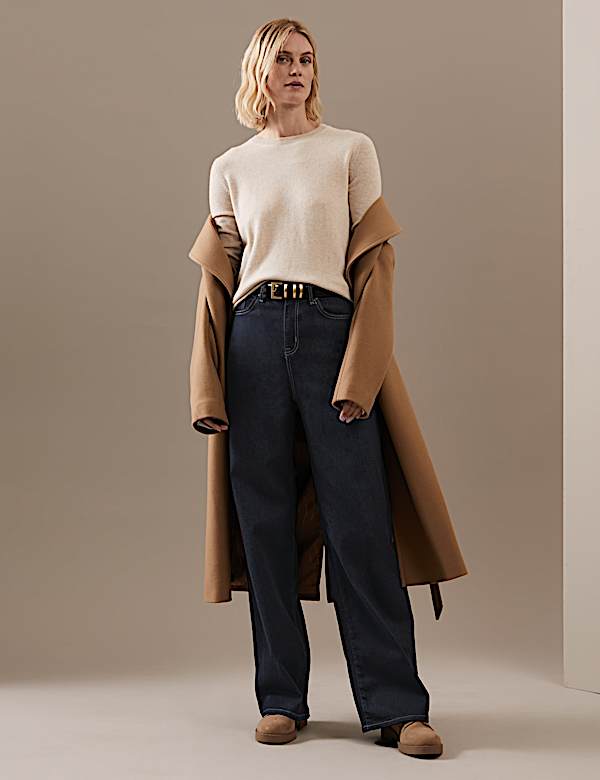 Luxury High Waisted Wide Leg Jeans