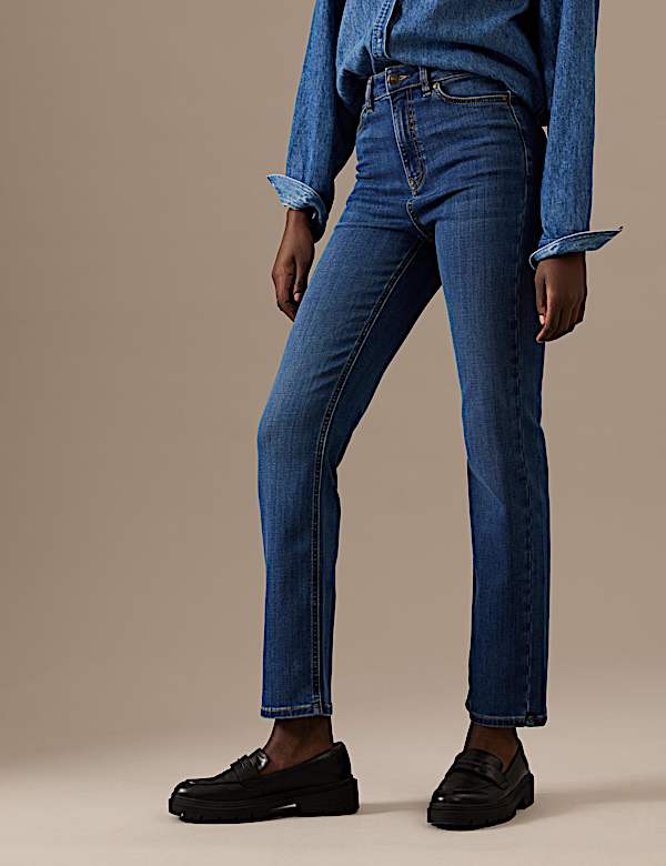 Luxury Straight Leg Ankle Grazer Jeans