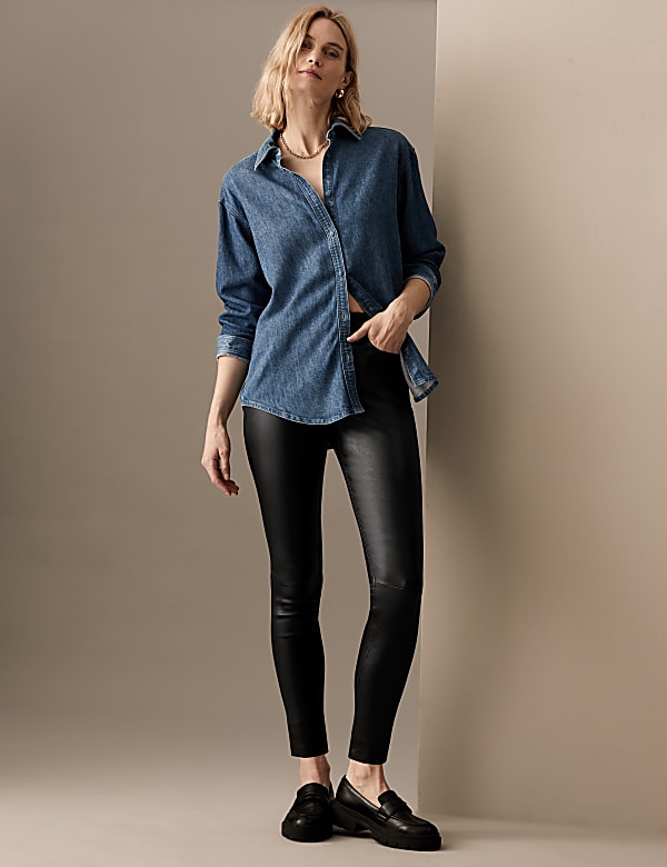Leather High Waisted Skinny Jeans