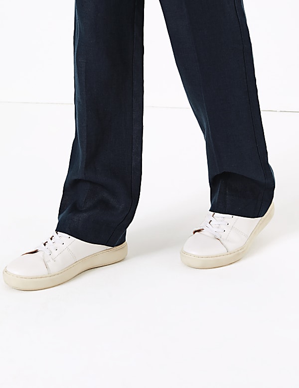 Pure Irish Linen Straight Leg Trousers