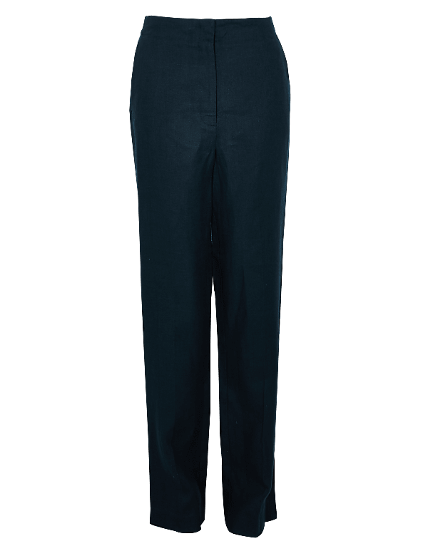 Pure Irish Linen Straight Leg Trousers