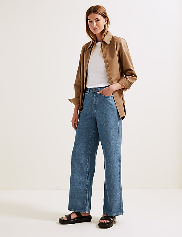 Pure Tencel™ High Waisted Wide Leg Jeans