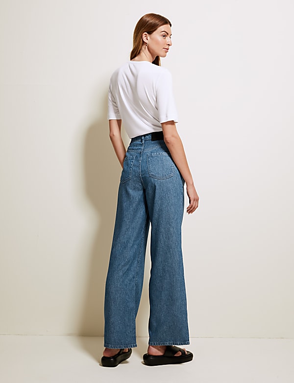 Pure Tencel™ High Waisted Wide Leg Jeans