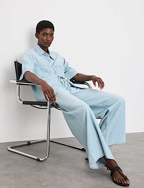 Drawstring Wide Leg Jeans - JP