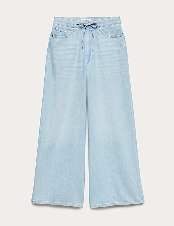 Drawstring Wide Leg Jeans - JP